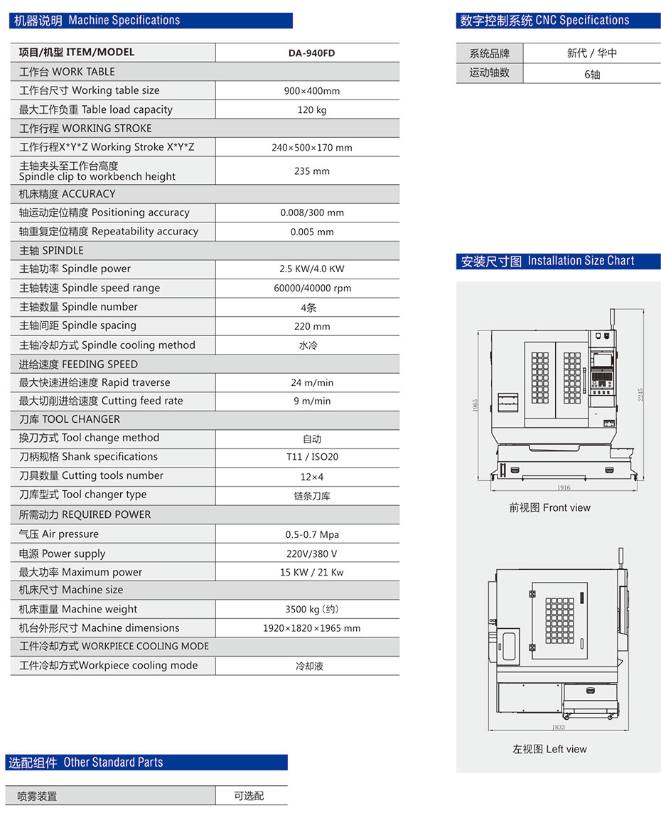 四头陶瓷精雕机参数